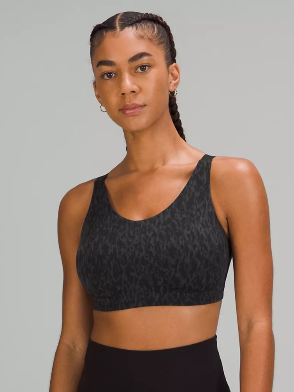 Lululemon Athletica Black Patterned Sports Bra